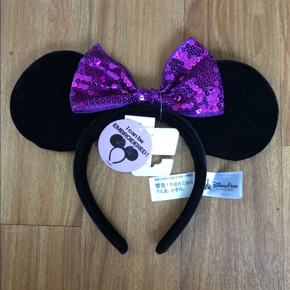 Purple pin/embroidery ears